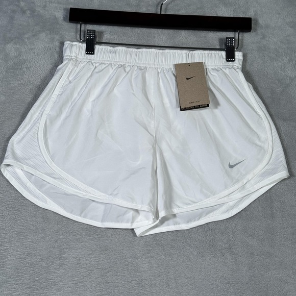 Nike Dri-FIT Tempo Running Shorts Womens Small White Lined Mesh Gym 831558-100 - Picture 1 of 12